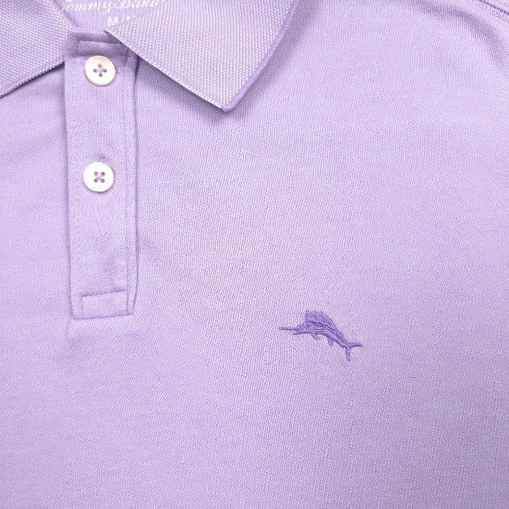 Tommy Bahama Mens M Lavender Supima Cotton Polo Shirt Marlin Golf Casual - Picture 6 of 12